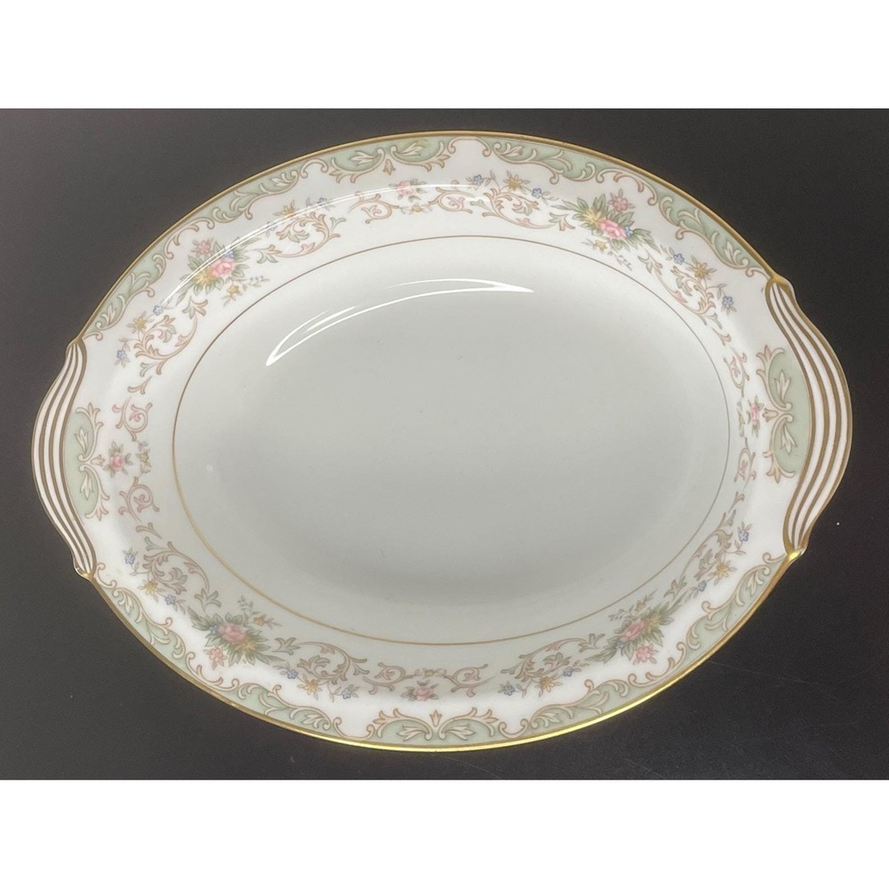 Vintage Shabby Chic Noritake China Oval Serving Bowl discontinued 5908 Flowers - Picture 7 of 12